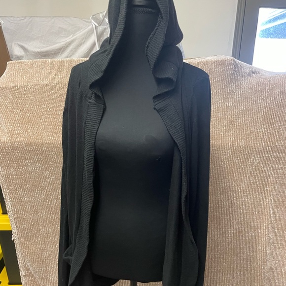 No Boundaries Sweaters - No Boundaries Black Hooded Cardigan